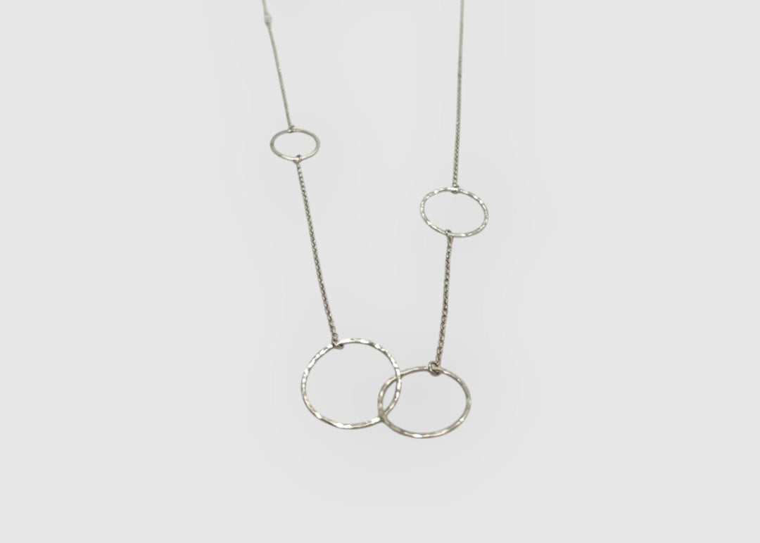 Circle necklace silver on white background