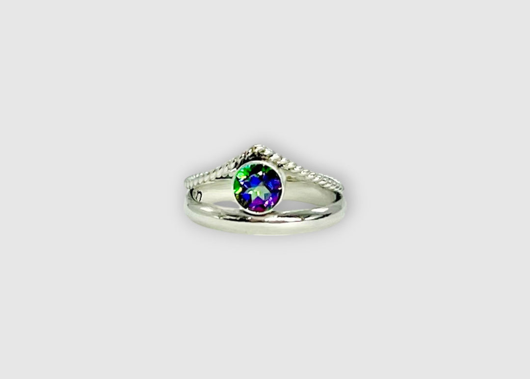 Crown_Ring_Silver_elizabeth  mystic topaz modification on a white background