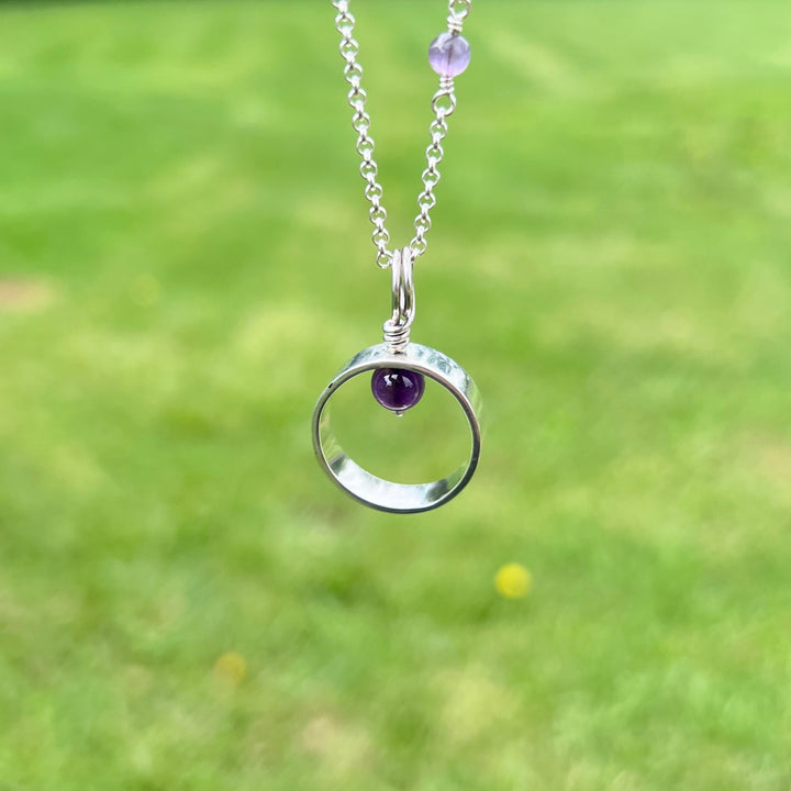 Floating Amethyst in Silver