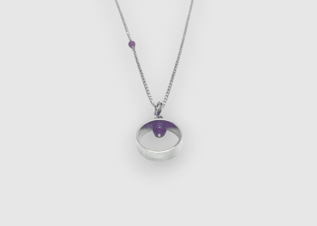 Floating Amethyst in Silver