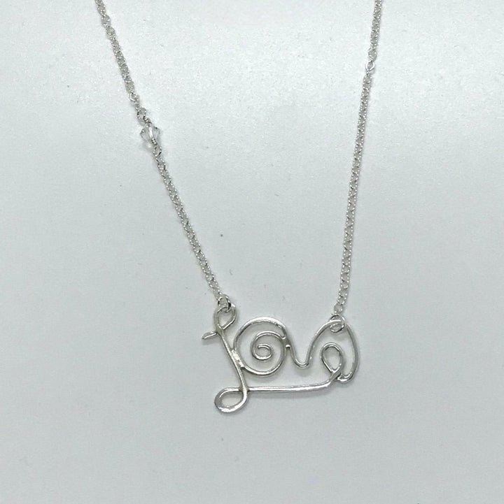 silver love necklace